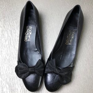 Salvatore ferragamo black flats size 10